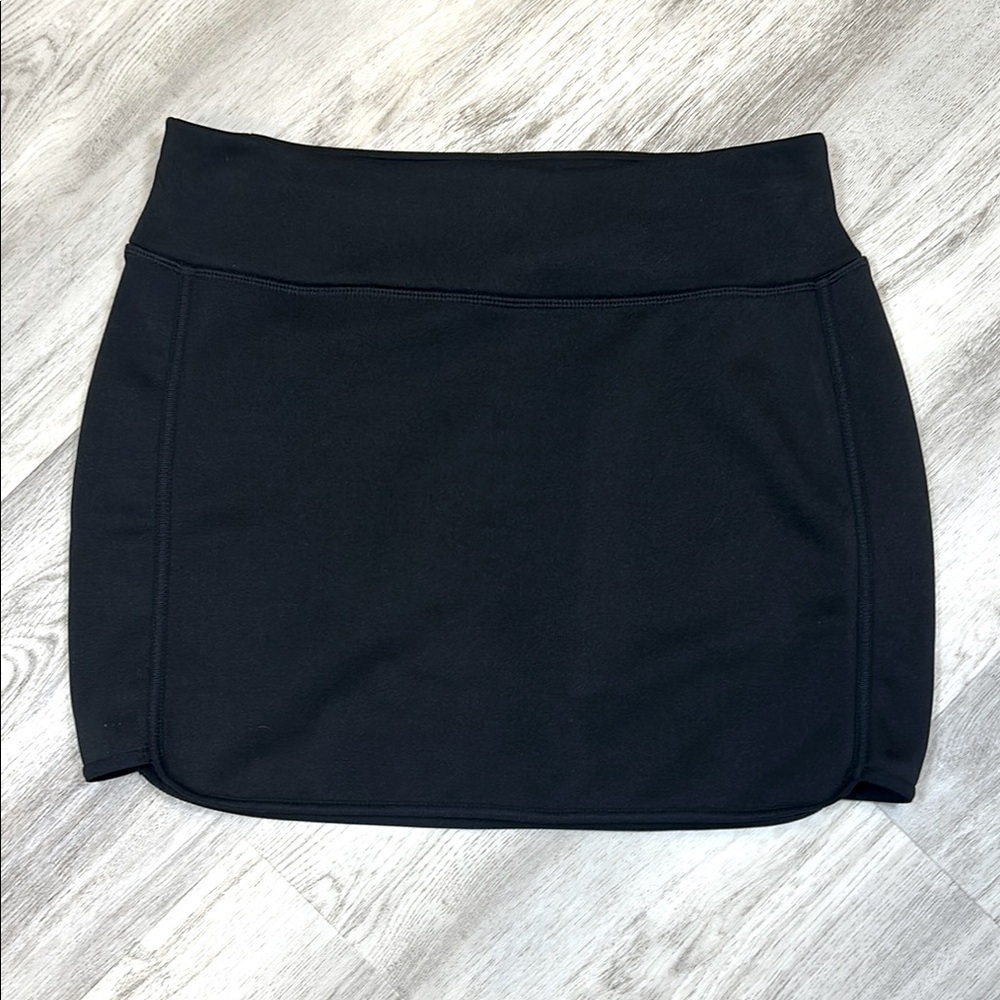 Athleta Scuba Fleece Lined Black Athletic Performance‎ Athleisure Mini Skirt / S